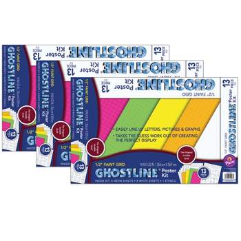 Ghostline® Poster Board Kit, 5 Assorted Colors, 14" x 22", 13 Pieces Per Kit, 3 Kits