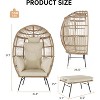 Wicker Egg Chair with Ottoman, Patio Lounge Chair with Thick Cushion for Indoor or Outdoor Use - 3 of 4