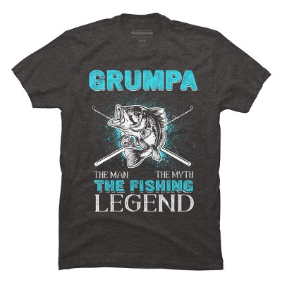 Men's Design By Humans Grumpa Man Myth Fishing Legend By HoangCathrine T-Shirt