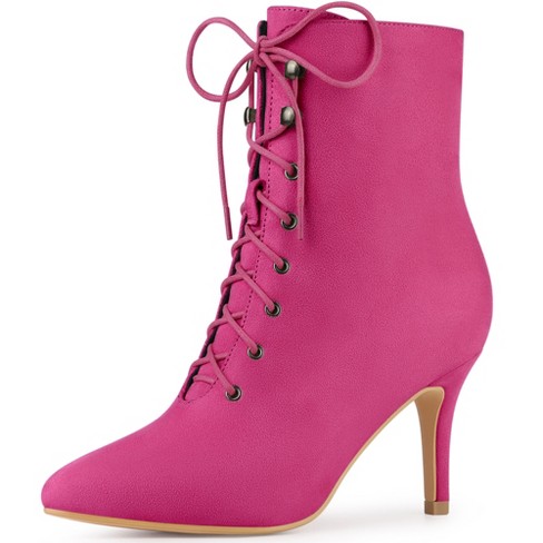 Pointed toe lace outlet up boots