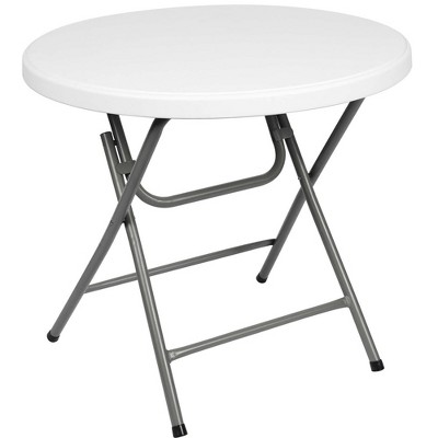 SUGIFT Folding Table White Round Plastic Table fot Indoor Outdoor, White