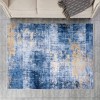 HomeRoots 6' X 9' Blue and Gold Abstract Printed Washable Non Skid Area Rug - 4 of 4