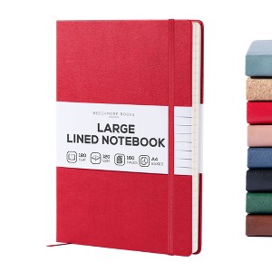 Ruled Journal Notebook, A4 8.5 x 11.5 inch 160 Lined Pages, Hardcover Leather Writing Journals for Women, Men, 120 GSM Thick Paper, Gifts Box Included - 1 of 4