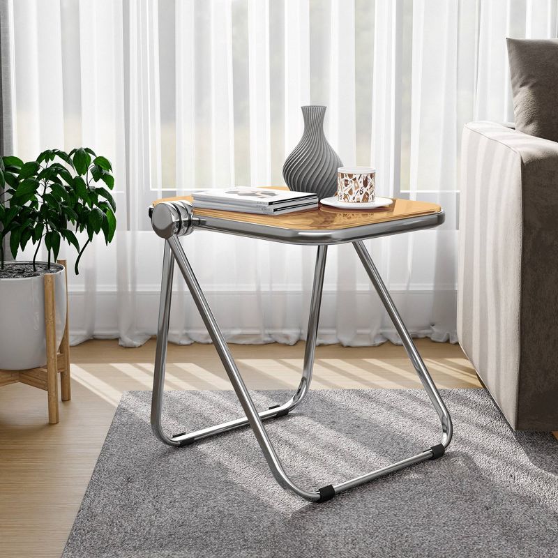 LeisureMod Lawrence Modern Square Folding End Table, 2 of 7