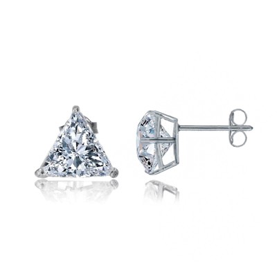 Guili 4ctw Elegant Stud Earrings with Sparkling Lab-Created Trillion-Cut Triangle Moissanite – Chic & Modern Design