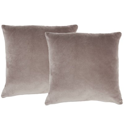 2pk Mina Victory Life Styles Solid Velvet Pillow Covers Brown - Nourison