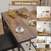 3-Piece Pub Table Set for 2 with 2 Upholstered Chairs & 3 Storage Shelves,Compact Kitchen Dining Set for Small Spaces Apartments Breakfast Nook - 3 of 4