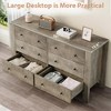 Fluted 6 Drawer Dresser with Faux Marble Top, Modern Chest of Drawers for Bedroom, Entryway - 3 of 4