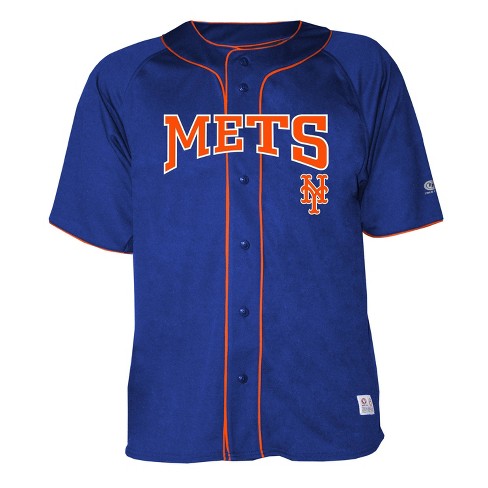 Mlb New York Mets Starter Button Up Cotton Baseball Jersey