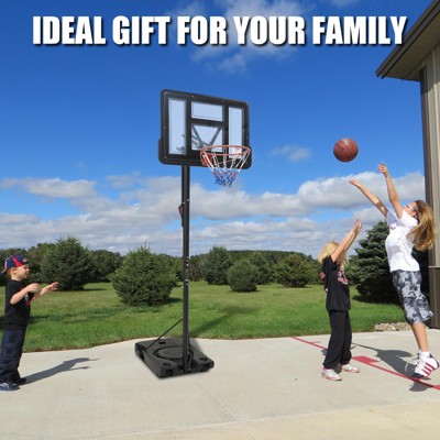 Portable basketball hoop outdoor 53-120in Adjustable Basketball Goal System, 44 Inch Outdoor Hoop & Goals for Youth, and Adults in Backyard,Garage
