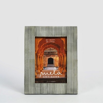 Mela Artisans Pinstripe Bone Inlay Photo Frame 5x7