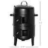 NicBex 16" 3-In-1 Food-Grade Stainless Steel Charcoal Smoker,2-Tier Vertical BBQ Grill Smoker with Bulit-in Thermometer,Idea for Paties,Backyard,Black - 3 of 4