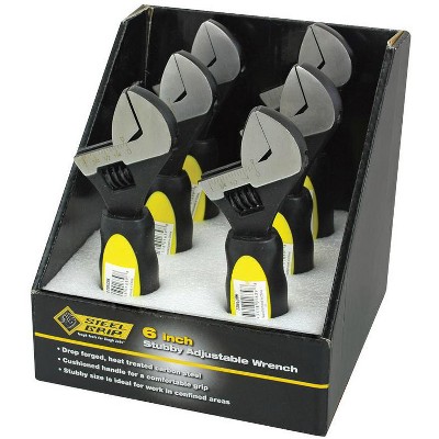 Steel Grip Stubby Adjustable Wrench 6 in. L - Pack of 6