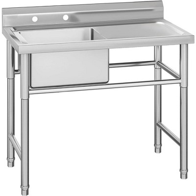 WhizMax Free Standing Stainless-Steel Single Bowl Commercial Restaurant Kitchen Sink