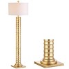 63" Metal Serena Floor Lamp with White Shade, Art Deco Inspired - JONATHAN Y - 2 of 4
