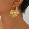 Gold Flower Earrings Statement Earrings for Women Elegant Floral Jewelry for Women Gold Statement Earrings Unique Flower Design - 4 of 4