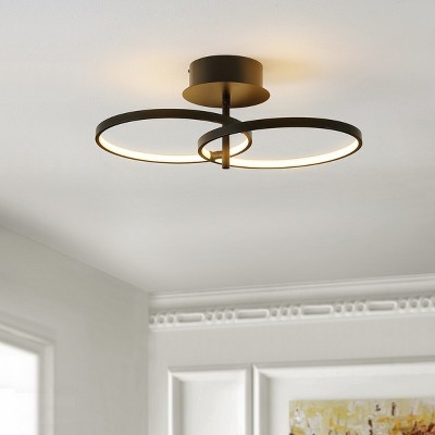 Reyah Matte Black Aluminum LED Flush Mount Light