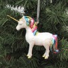 Kat + Annie 4.0 Inch White Glittered Rainbow Unicorn Ornament Mythical Lgtbq Tree Ornaments - 3 of 3