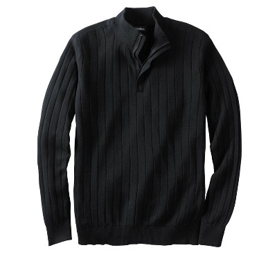KingSize Men's Big & Tall Quarter Zip Mock Neck Lightweight Sweater