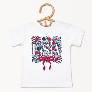 The Juniper Shop USA Floral Coquette Toddler Short Sleeve Tee - 1 of 4