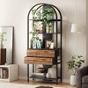 Hommoo 70.8" Tall 4-Tier Industrial  Bookshelf with LED Light - 2 of 4