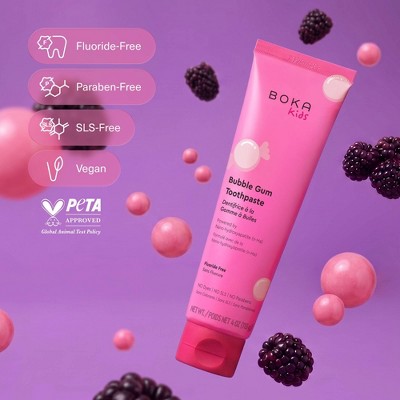Boka Kids' Fluoride-Free Nano Hydroxyapatite Toothpaste - Bubblegum - 3.4oz