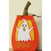 Northlight 16.75" Prelit LED "BOO!" Felt Ghost Pumpkin Halloween Decoration - Orange - image 3 of 3