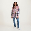 Anna-Kaci Women’s Plaid Button Front Shirt Jacket with Soft Corduroy Contrast Long Sleeves Chest Pocket Detail - 3 of 4