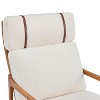 Gulches Modern Accent Armchair Solid Wood Frame Beige 25.80x36.60x41.30 inches for Living Room Bedroom Study Reading Nook - 4 of 4