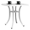 vidaXL Garden Table White Cast Aluminum Small Lightweight Garden Table - 4 of 4
