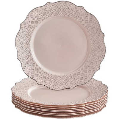 Silver Spoons Floral Embossed Plastic Dinner Plates for Party Heavy Duty  Disposable Dinner Set 10.25, Fine China Look Dishes for Holidays