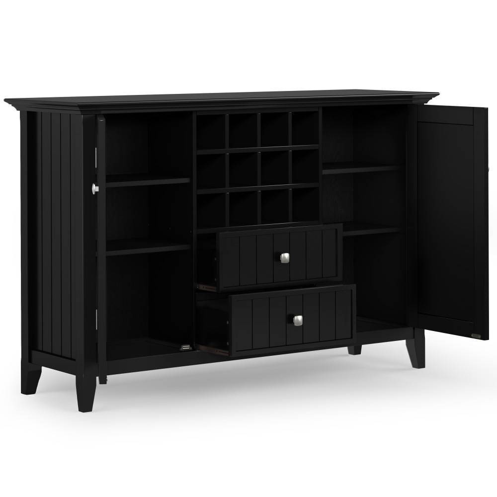 Photos - Storage Сabinet Freemont Sideboard Buffet and Wine Rack Black - Wyndenhall