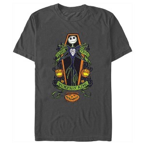 Men's The Nightmare Before Christmas Jack Long Live Pumpkin King Coffin T-Shirt - 1 of 4