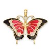 Black Bow Jewelry 14k Yellow Gold & Pink Translucent Acrylic Butterfly Pendant, 30mm - 3 of 4