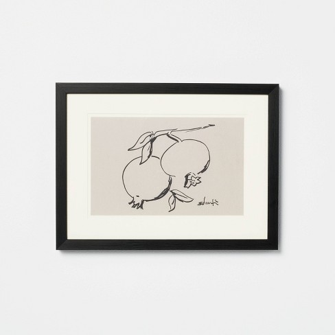 16" x 12" Pomegranates Framed Underglass Print with Double Mat - Threshold™ designed with Studio McGee - image 1 of 3