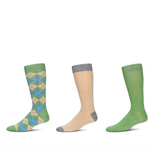 Memoi Zag Twist Cotton Blend Crew Sock 3 Pack - 1 of 4