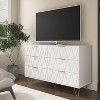 CIPACHO White Modern 6 Drawer Dresser with Gold Handle Leg Wood Furniture for Bedroom Living Room TV - 3 of 4