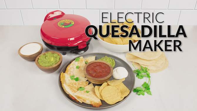 Nostalgia Electrics 8&#39; 6-Wedge Electric Quesadilla Maker Griddle, 2 of 10, play video