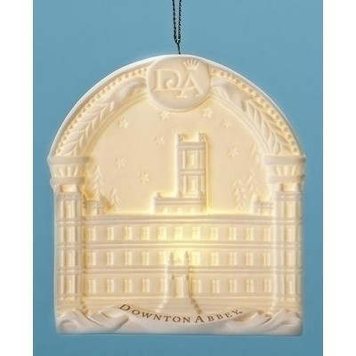 Roman 4.25" Arched Downton Abbey Highclere Castle Porcelain Christmas Ornament - White