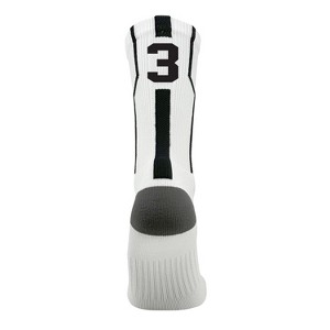 Mk Socks Player ID Jersey Number SINGLE Crew Sock - White, Black - 1 of 1