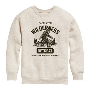 Boys' - Instant Message - Sasquatch Wilderness Retreat Graphic Long Sleeve Fleece Sweatshirt - 1 of 4