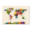 Trademark Fine Art -Michael Tompsett 'Map of the World Watercolor II' Canvas Art - 2 of 3