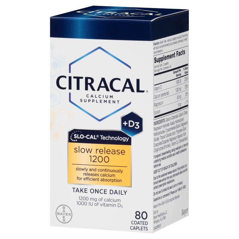 Citracal Calcium &#38; Vitamin D3 Slow Release Calcium Dietary Supplement Tablets - 80ct, 3 of 4