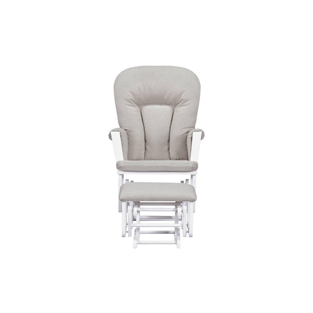 Photos - Garden Furniture Suite Bebe Contempo Wooden Glider/Ottoman - White/Latte