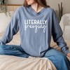 Simply Sage Market Women's Literally Freezing Cursive Long Sleeve Garment Dyed Tee - 2 of 4