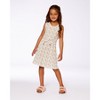 Deux par Deux Girl Printed Ribbed Dress with Waist Tie Small Flowers on White Background - 2 of 4