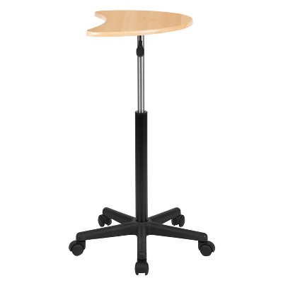 Adjustable Height Mobile Laptop Desk with Maple Finish