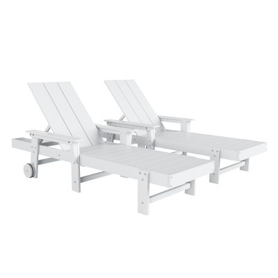 WestinTrends Ashore 2 Piece Reclining Chaise Lounge With Arms & Wheels