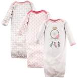 Hudson Baby Infant Girl Cotton Long-Sleeve Gowns 3pk, Dream Catcher, 0-6 Months