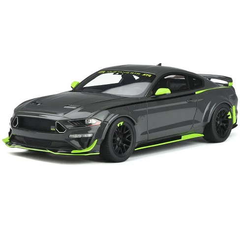  Ford Mustang Rtr Spec gris con rayas negras y verdes 